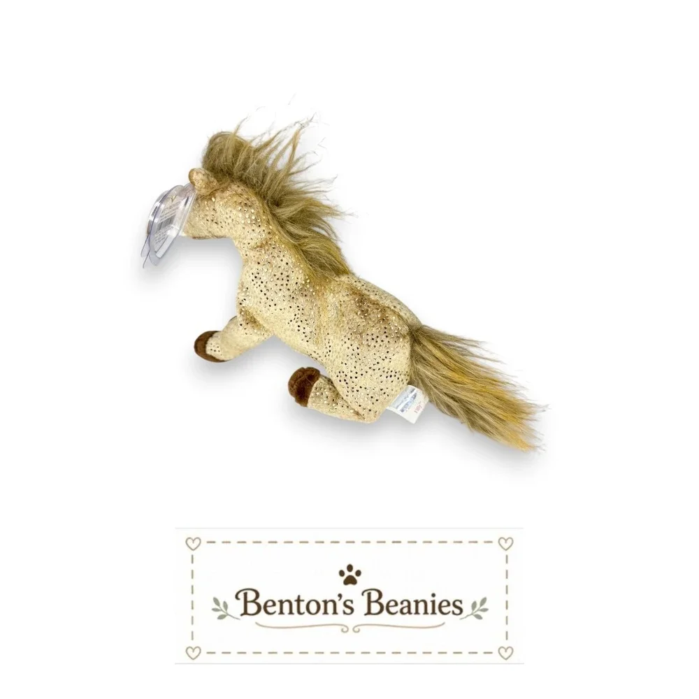 Filly the Horse Ty Beanie Baby | Golden Meadow Friend 🌾 | Mint Heart Tag ⭐